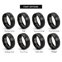 font options for inside engraving on black ghs environmental hazard rings