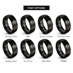 font options for inside engraving on black ghs environmental hazard rings