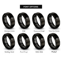 font options for inside engraving on black ghs environmental hazard rings