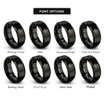 font options for inside engraving on black ghs environmental hazard rings