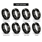 font options for inside engraving on black & gray ghs exclamation mark rings