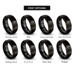 font options for inside engraving on black ghs exclamation mark rings