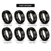 font options for inside engraving on black ghs exclamation mark rings