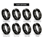 font options for inside engraving on black & grey ghs explosive rings