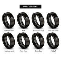 font options for inside engraving on black ghs explosive rings