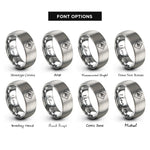 font options for inside engraving on silver ghs explosive rings