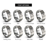 font options for inside engraving on silver ghs explosive rings
