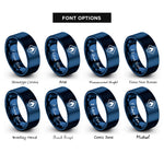 font options for inside engraving on blue ghs flammable rings