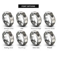 font options for inside engraving on gray ghs flammable rings