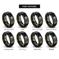 font options for inside engraving on gunmetal & blue ghs flammable rings