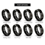 font options for inside engraving on black & silver ghs gas cylinder rings