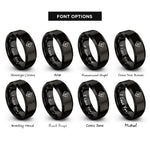 font options for inside engraving on black ghs health hazard rings