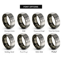 font options for inside engraving on gunmetal & grey ghs health hazard rings