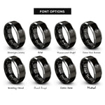 font options for inside engraving on black & silver ghs oxidizer rings