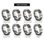font options for inside engraving on silver ghs oxidizer rings