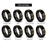 font options for inside engraving on gunmetal & black giant sequoia tree rings