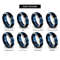 font options for inside engraving on blue & grey giant squid rings