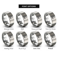 font options for inside engraving on gray giant squid rings