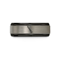 special presents for buddy – black & grey tungsten bone folder wedding band