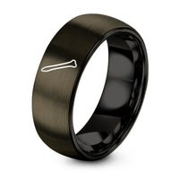 Gift Anniversary for A Friend – gunmetal & black tungsten bone folder ring