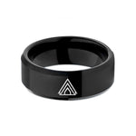 personalized presents for friends – black tungsten shelter a frame wedding band