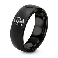 Gift Anniversary for Both – black tungsten oak tree roots ring