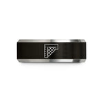 rings for special events – black & silver tungsten quilting ruler wedding band