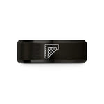 engraved rings for couples – black tungsten quilting ruler wedding band
