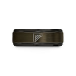 matching bands for him – gunmetal & black tungsten quilting ruler wedding band