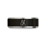 tungsten rings for men – black & gray tungsten double bassist wedding band