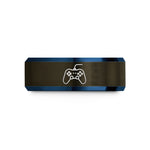 unique presents for boyfriend – gunmetal & blue tungsten wired controller wedding band
