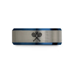 anniversary presents for him – black & blue & silver tungsten badminton racquets wedding band