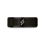 best presents for couples – black tungsten lightning bolt wedding band