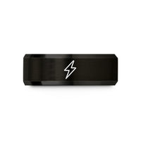 best presents for couples – black tungsten lightning bolt wedding band