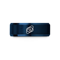 wedding band for couples – blue tungsten elliptical orbit wedding band