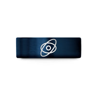wedding band for couples – blue tungsten elliptical orbit wedding band
