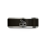 personalized rings for him – black & gray tungsten expression pedal wedding band