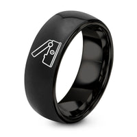 Gift Anniversary for Couple Personalized – black tungsten expression pedal ring