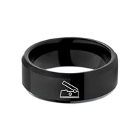 custom rings for couples – black tungsten expression pedal wedding band