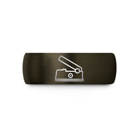 wedding rings for partners – gunmetal & black tungsten expression pedal wedding band