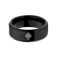 matching anniversary ring sets – black tungsten trinity knot wedding band