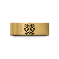 personalized couple ring sets – gold tungsten seahorses heart wedding band
