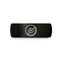 couple anniversary present ideas – black tungsten vinyl record wedding band