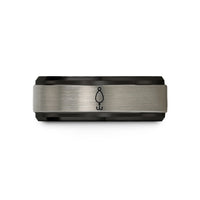 unique couples ring designs – black & grey tungsten fishing lure spoon wedding band