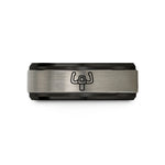 anniversary rings for couples – black & grey tungsten flight yoke wedding band