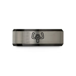 tungsten wedding bands men – black & gray tungsten flight yoke wedding band