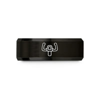 anniversary rings for couples – black tungsten flight yoke wedding band