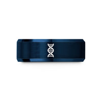 unique present ideas women – blue tungsten alpha helix wedding band