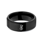 tungsten wedding bands men – black tungsten figure 8 wedding band