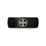 special anniversary presents – black tungsten hecates wheel wedding band
